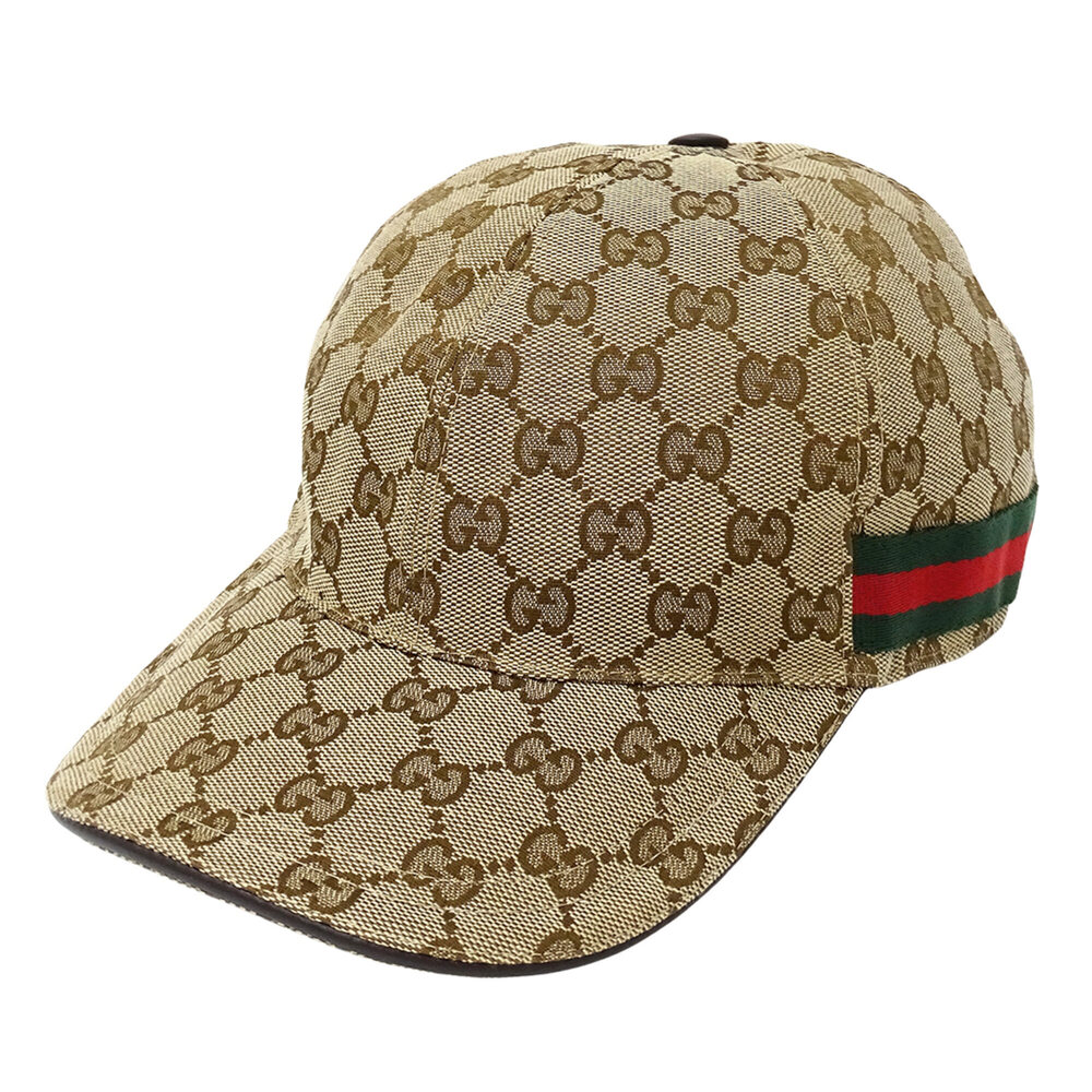 Gucci cap for women and men, brand name, web design, GG canvas, beige/brown, ...
